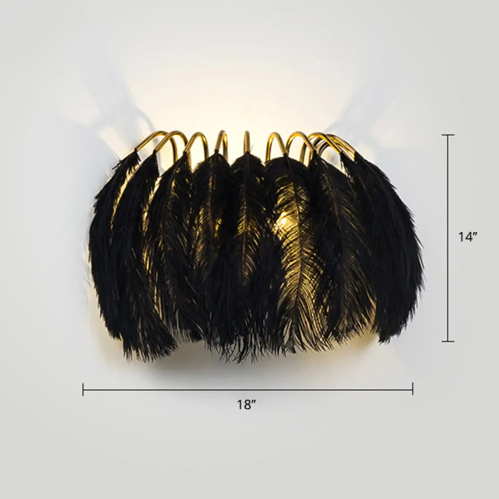 DecorBites™ Feather Half-Round Minimalist Wall Sconce for Bedroom