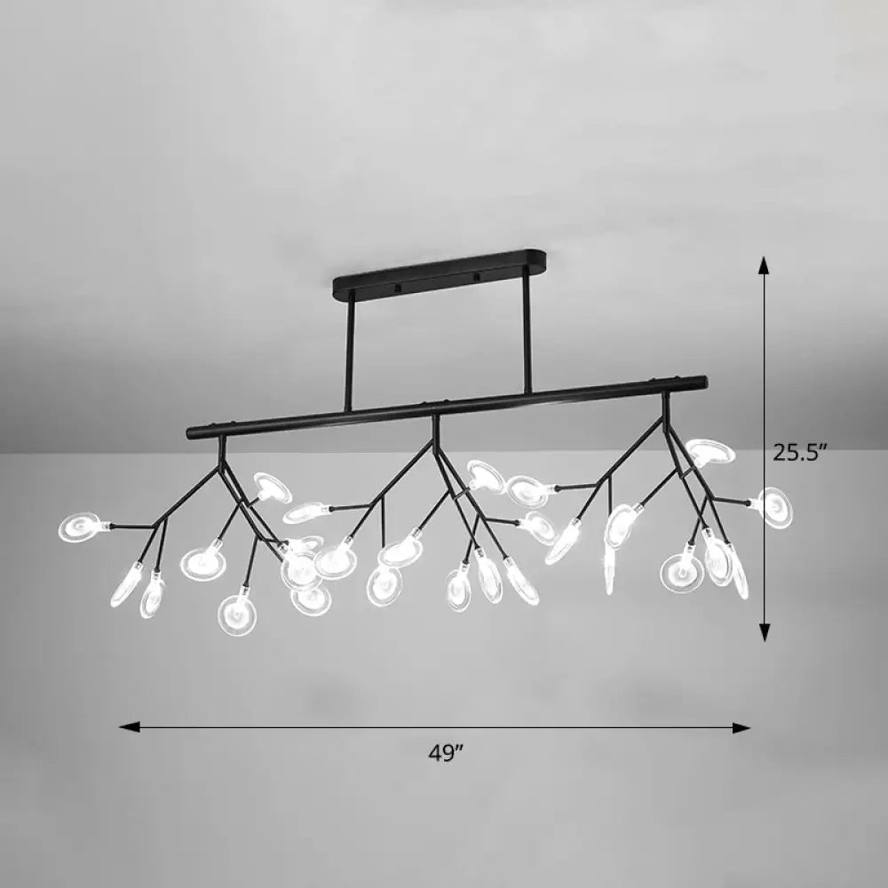 DecorBites™ Firefly Island Pendant Light: Elegant Minimalistic Acrylic Lamp for Restaurants (27-Head Suspension)