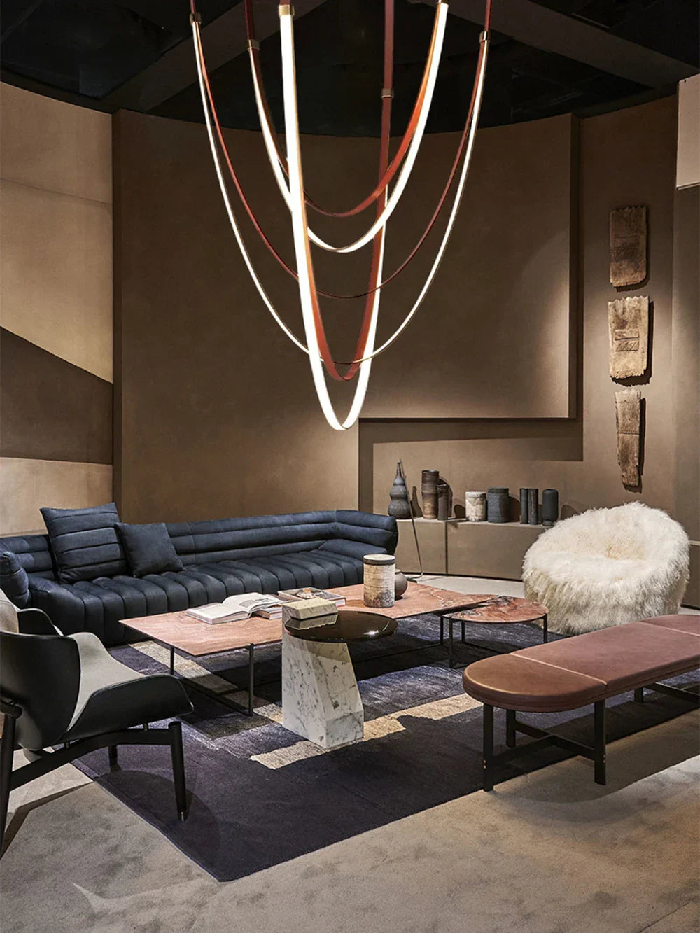 DecorBites™ Flex Leather Belt LED Chandelier for Living Room