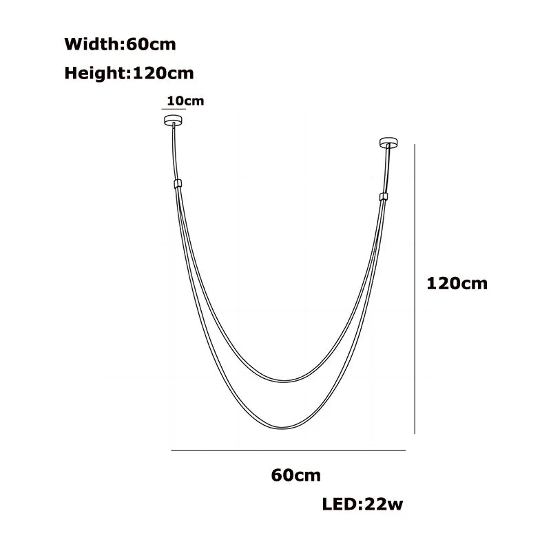 DecorBites™ Flex Leather Belt LED Chandelier for Living Room
