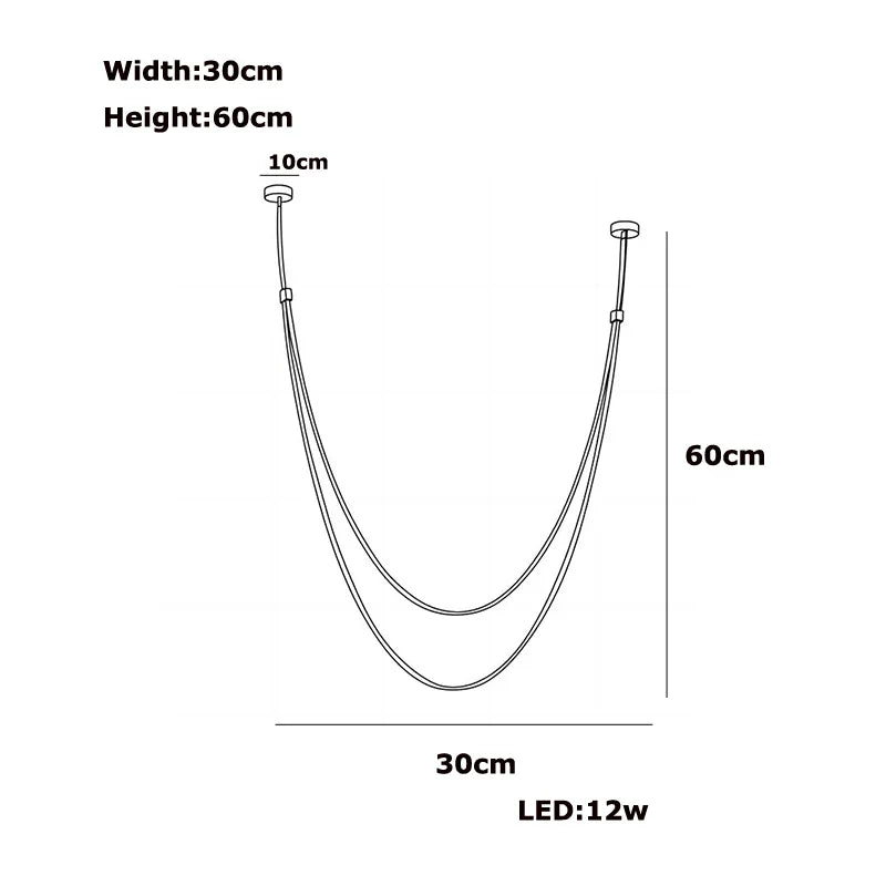 DecorBites™ Flexible Leather Belt LED Chandelier Light for Living Room