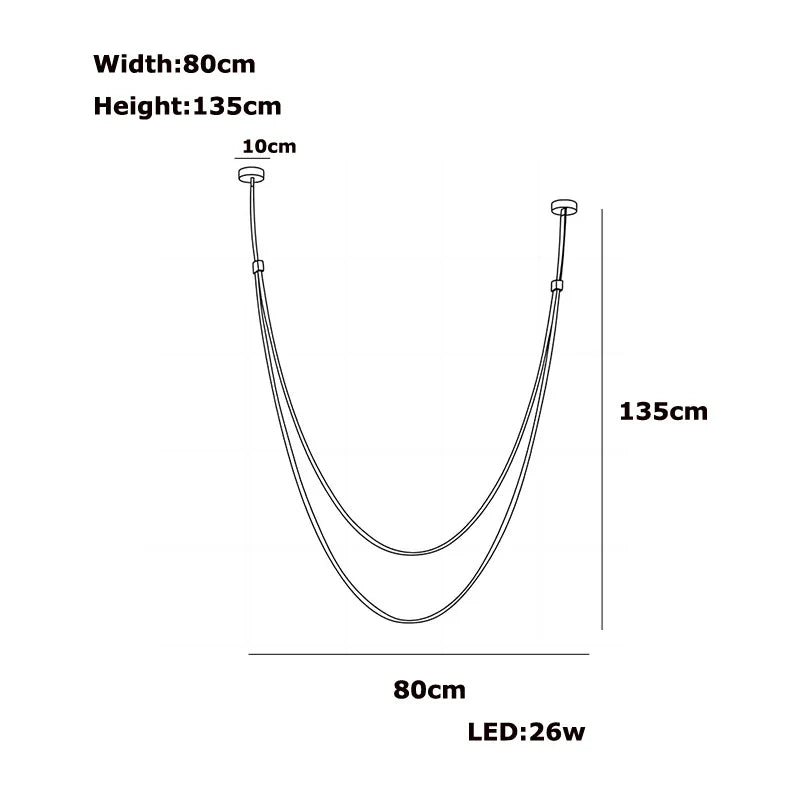 DecorBites™ Flexible Leather Belt LED Chandelier Light for Living Room
