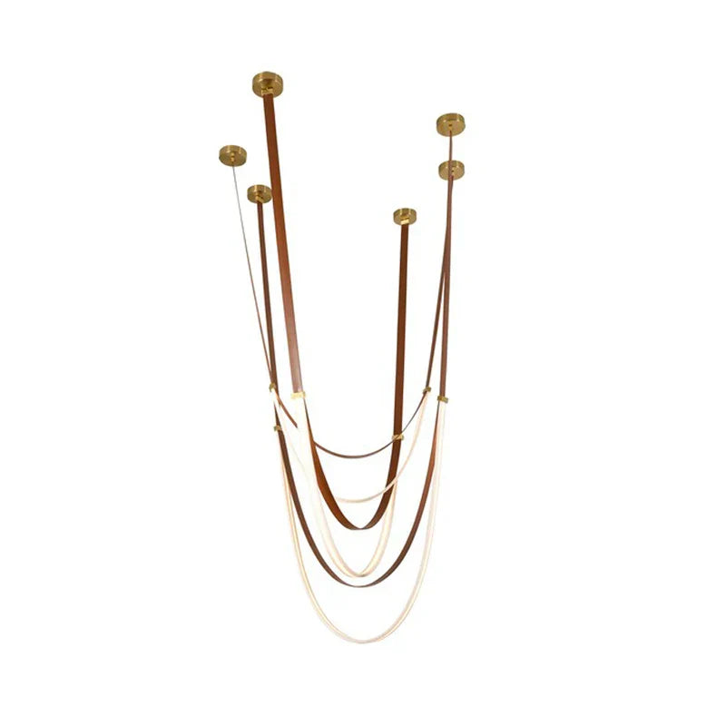 DecorBites™ Flexible Leather Belt LED Chandelier Light for Living Room