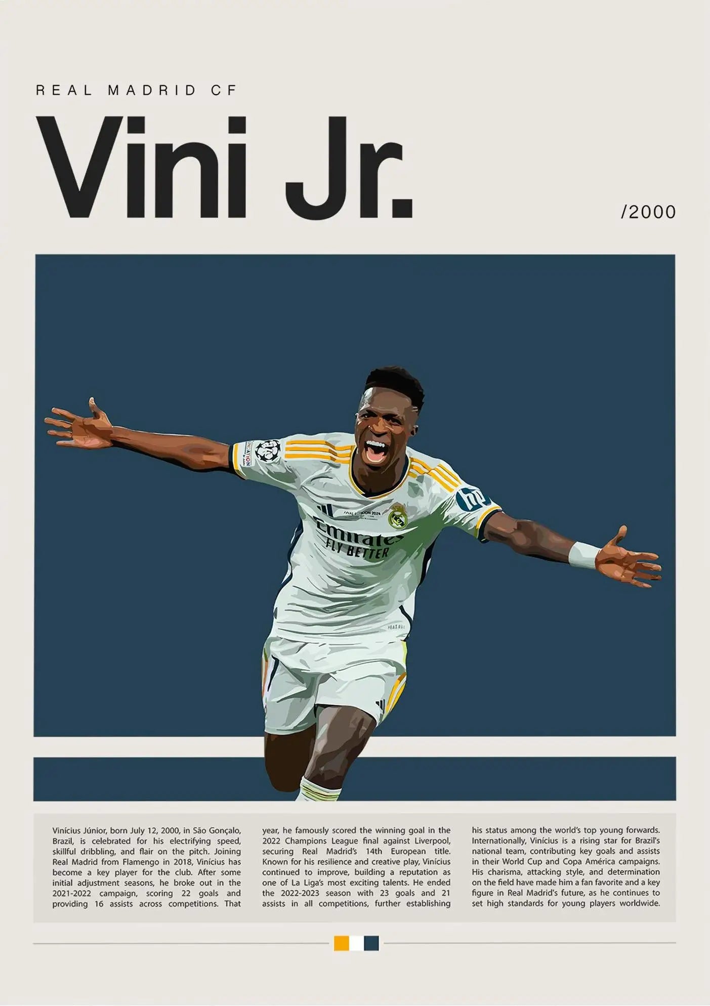 DecorBites™ Football Star Champion Poster Canvas Wall Art
