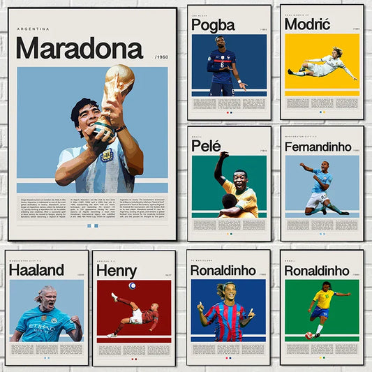DecorBites™ Football Star Champion Poster Canvas Wall Art