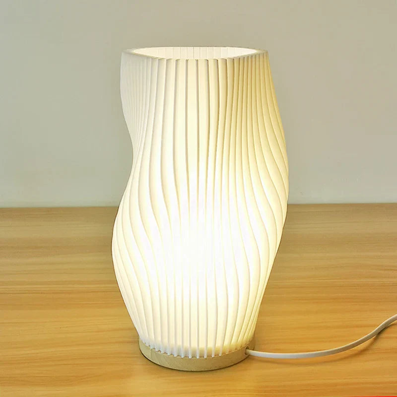 DecorBites™ French cream style 3D desk lamp ins internet red pleated bedroom bedside lamp study coffee shop card seat atmosphere lamp