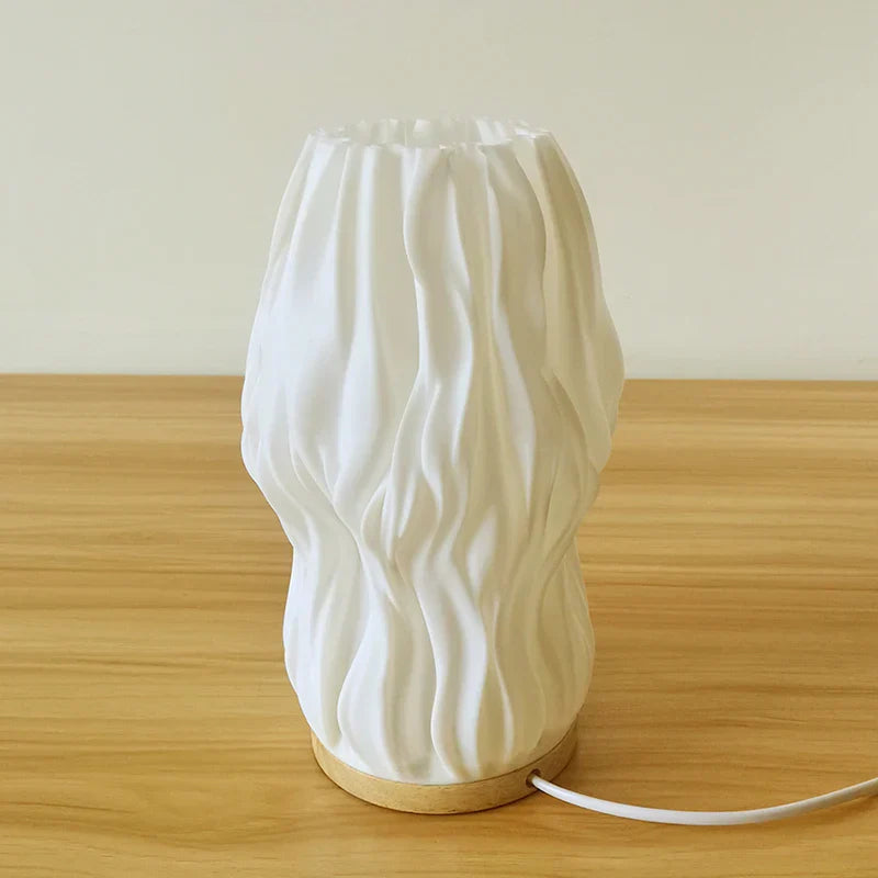 DecorBites™ French cream style 3D desk lamp ins internet red pleated bedroom bedside lamp study coffee shop card seat atmosphere lamp