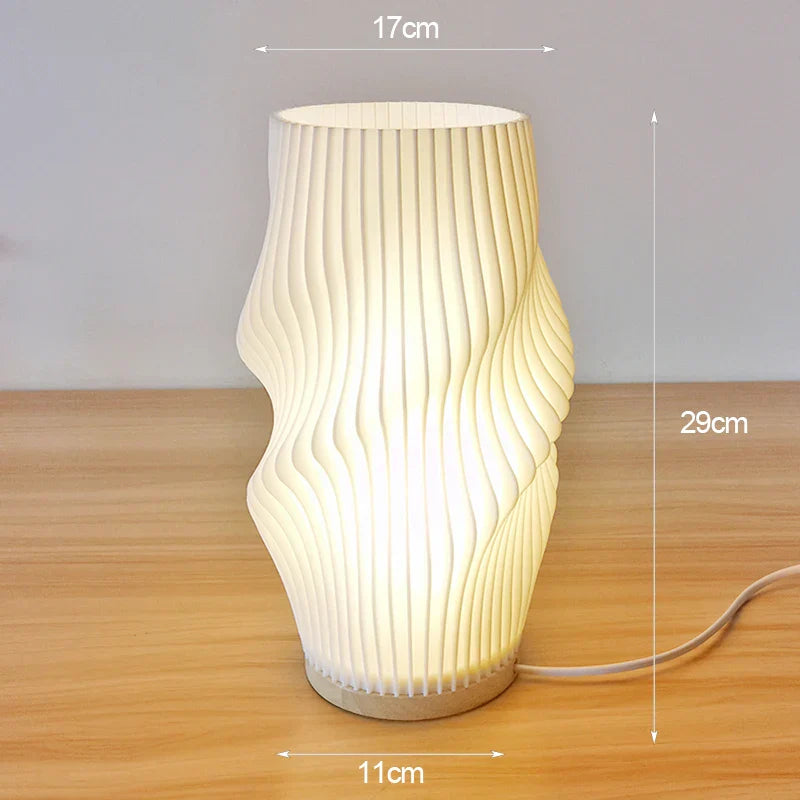 DecorBites™ French cream style 3D desk lamp ins internet red pleated bedroom bedside lamp study coffee shop card seat atmosphere lamp