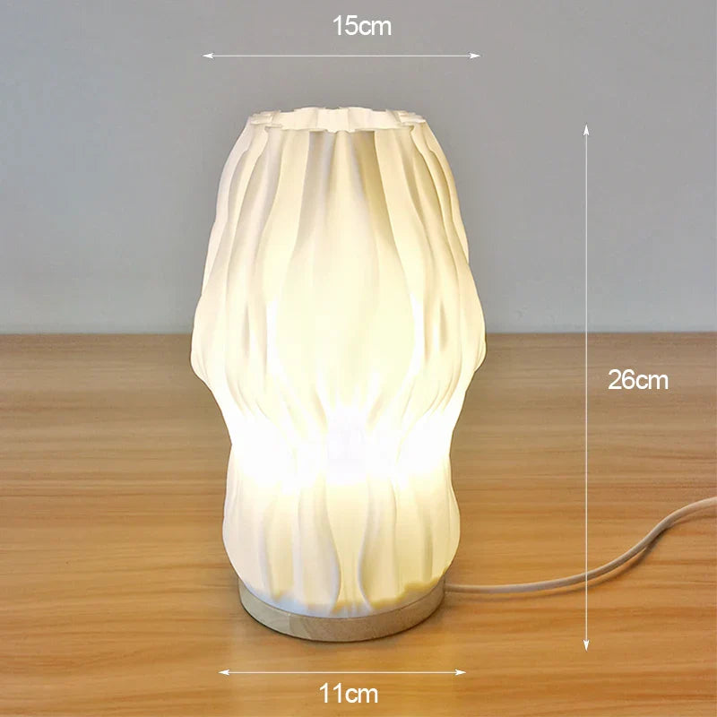 DecorBites™ French cream style 3D desk lamp ins internet red pleated bedroom bedside lamp study coffee shop card seat atmosphere lamp