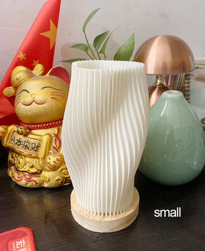 DecorBites™ French cream style 3D desk lamp ins internet red pleated bedroom bedside lamp study coffee shop card seat atmosphere lamp