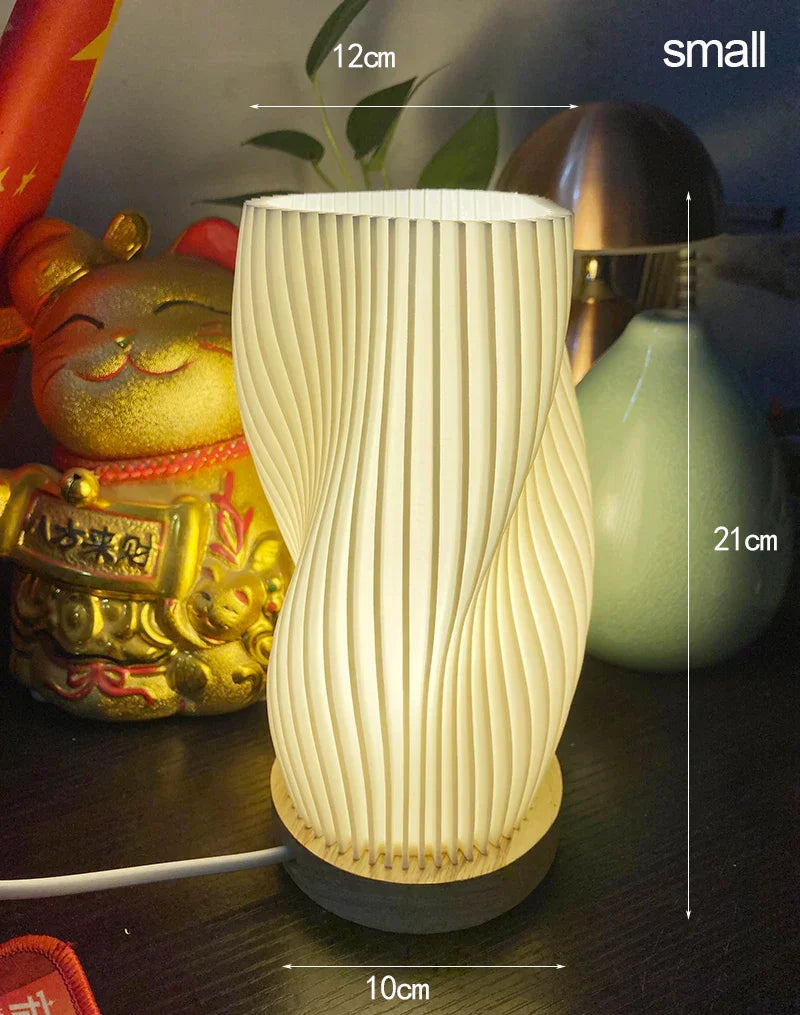 DecorBites™ French cream style 3D desk lamp ins internet red pleated bedroom bedside lamp study coffee shop card seat atmosphere lamp