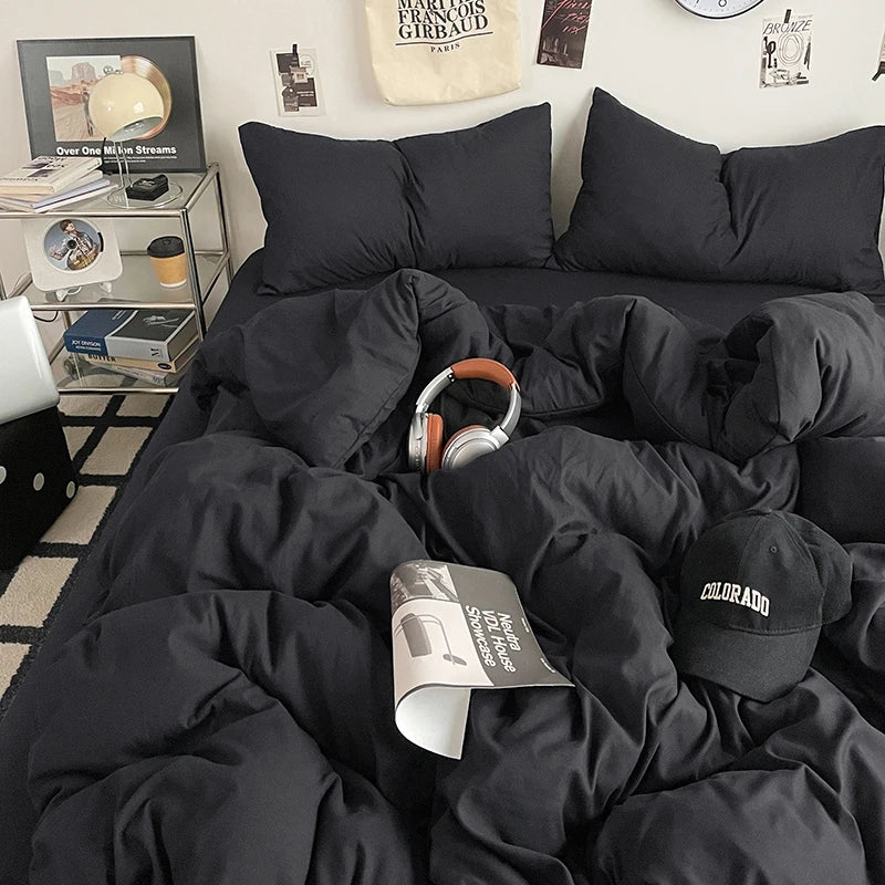 DecorBites™ Fresh Solid Color Cotton Quilt Set - 4-Piece