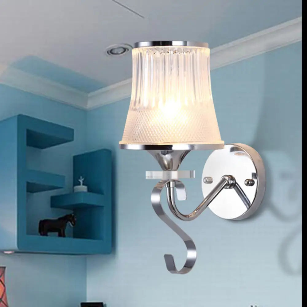 DecorBites™ Frosted Glass Bell Wall Sconce - Modern Chrome Lighting for Bedroom