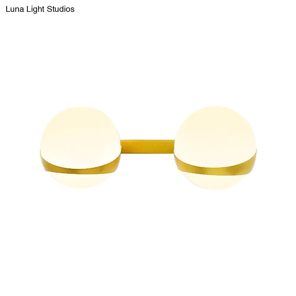DecorBites™ Frosted Glass Wall Lamp with Gold Finish - Modern Spherical Design (1/2 Heads)