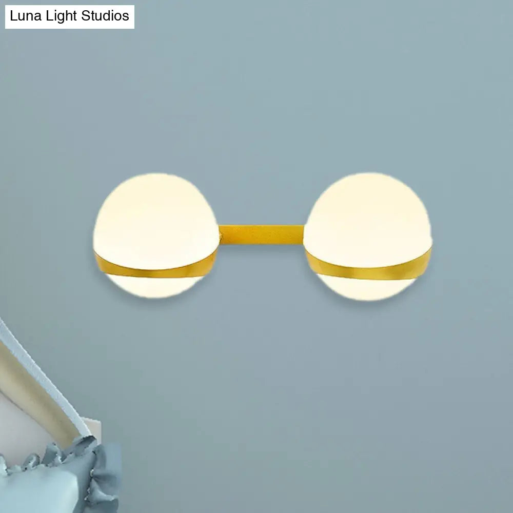 DecorBites™ Frosted Glass Wall Lamp with Gold Finish - Modern Spherical Design (1/2 Heads)