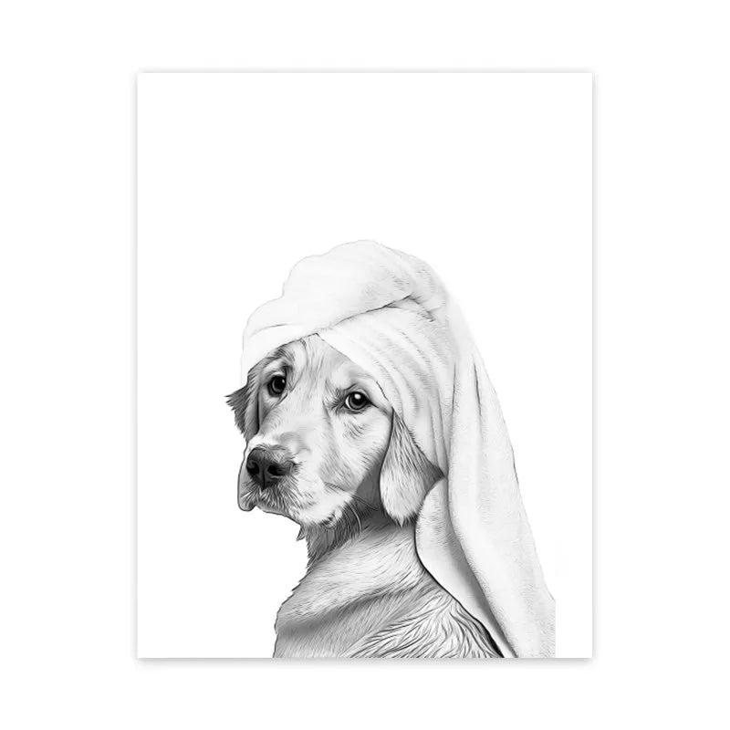 DecorBites™ Funny Animal Bathroom Poster Wall Art