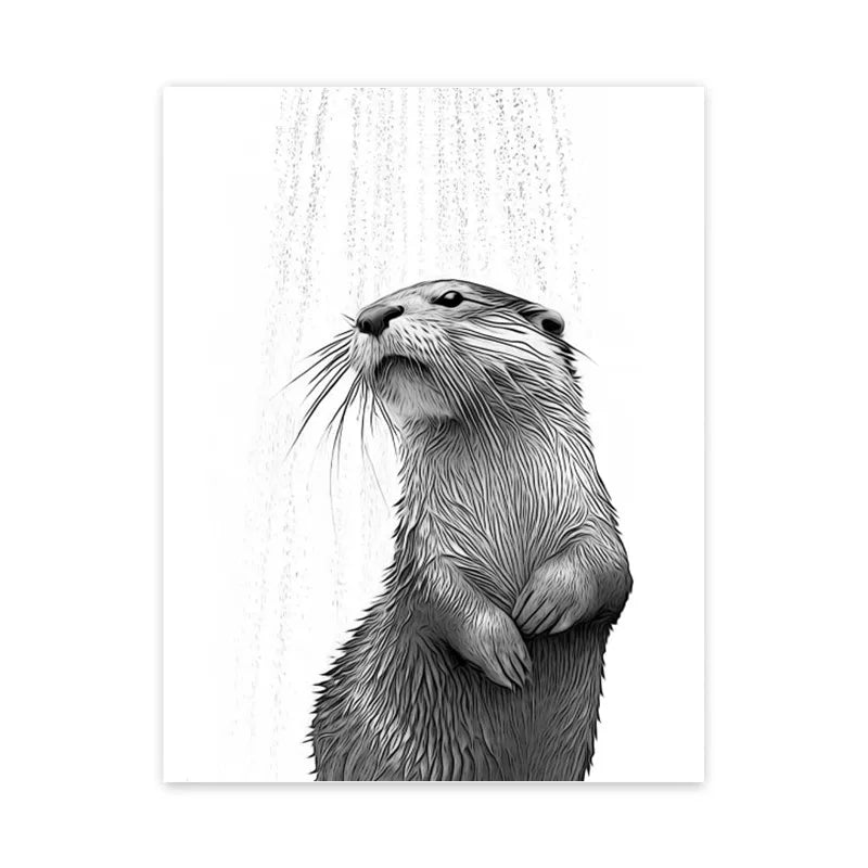 DecorBites™ Funny Animal Bathroom Wall Art Canvas
