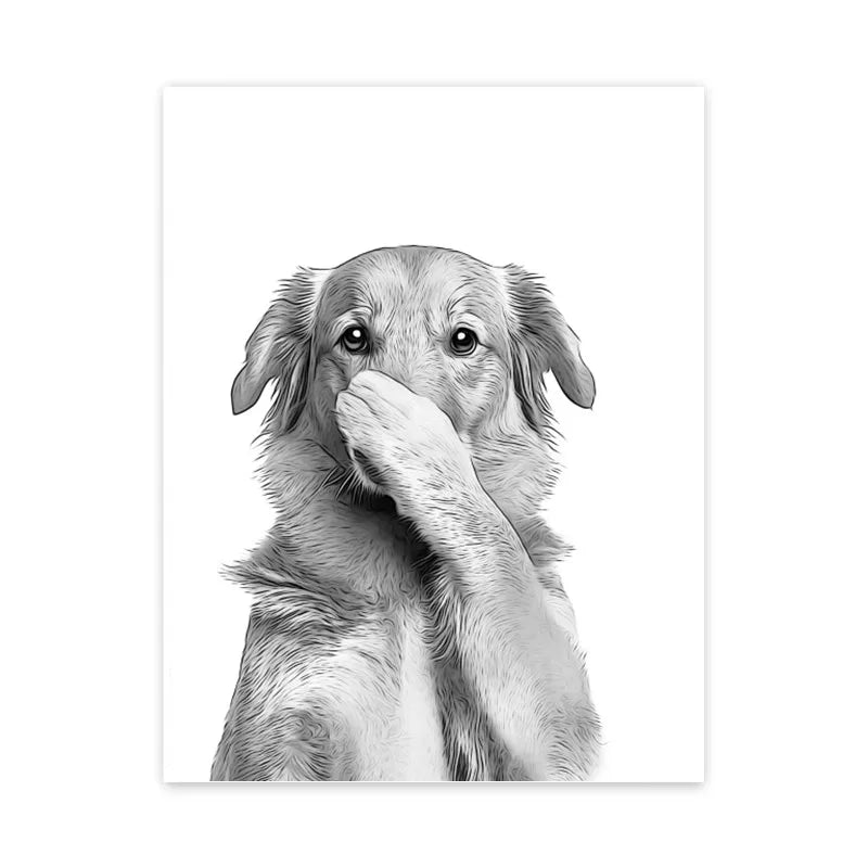 DecorBites™ Funny Animal Bathroom Wall Art Canvas Print