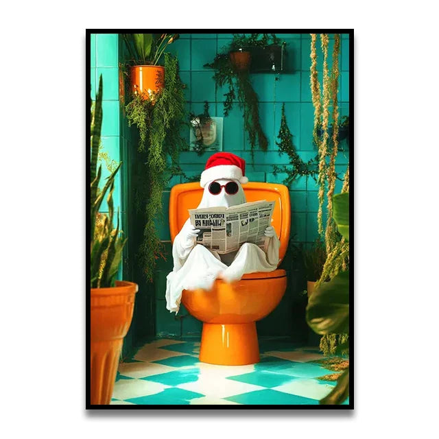 DecorBites™ Funny Cat Bathroom Wall Art