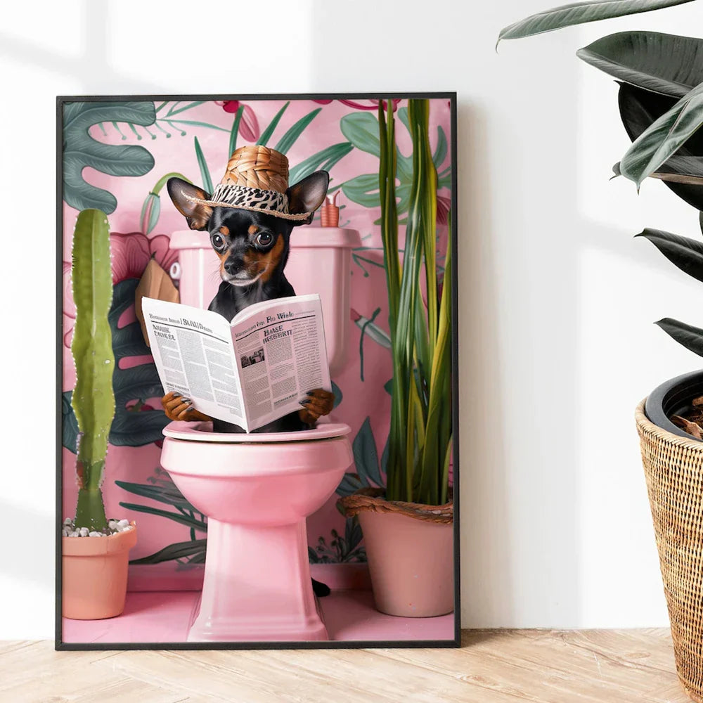 DecorBites™ Funny Cat Bathroom Wall Art