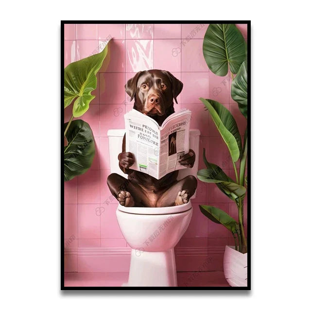 DecorBites™ Funny Cat Bathroom Wall Art