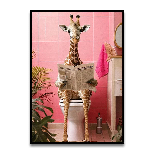 DecorBites™ Funny Cat Bathroom Wall Art