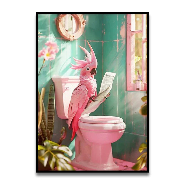 DecorBites™ Funny Cat Bathroom Wall Art