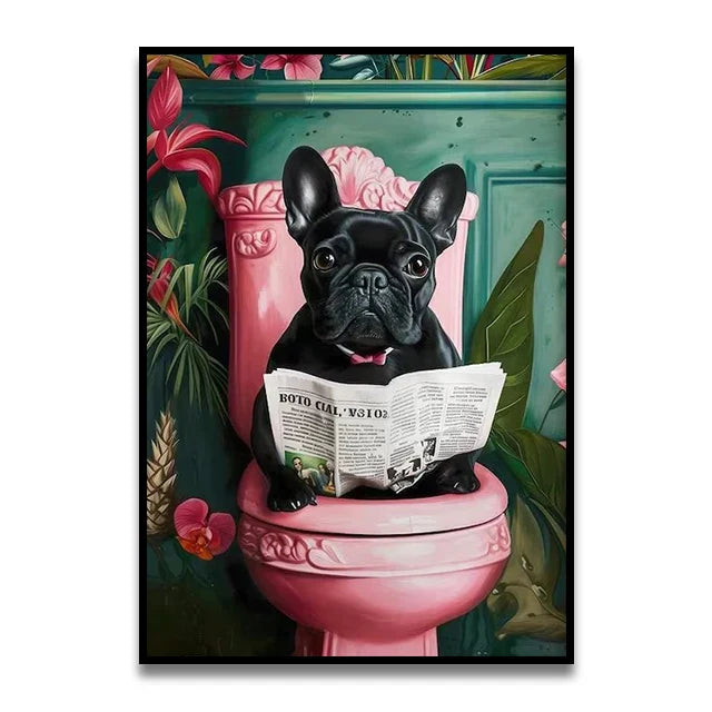 DecorBites™ Funny Cat Bathroom Wall Art
