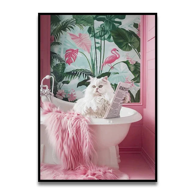 DecorBites™ Funny Cat Bathroom Wall Art