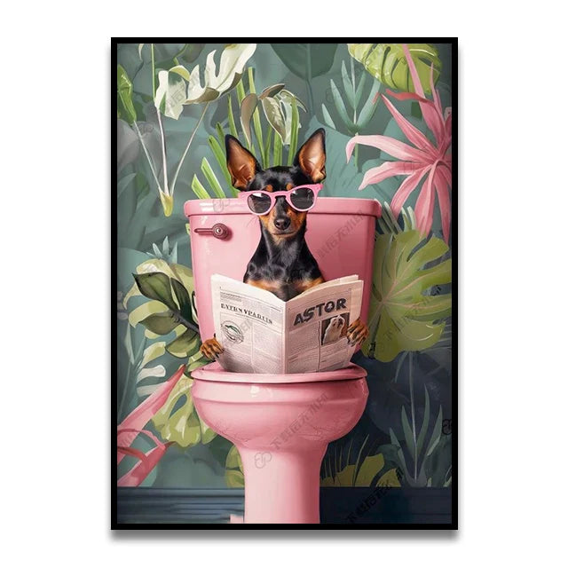 DecorBites™ Funny Cat Bathroom Wall Art