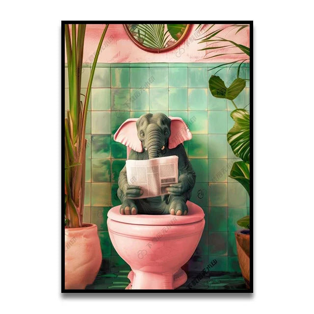 DecorBites™ Funny Cat Bathroom Wall Art