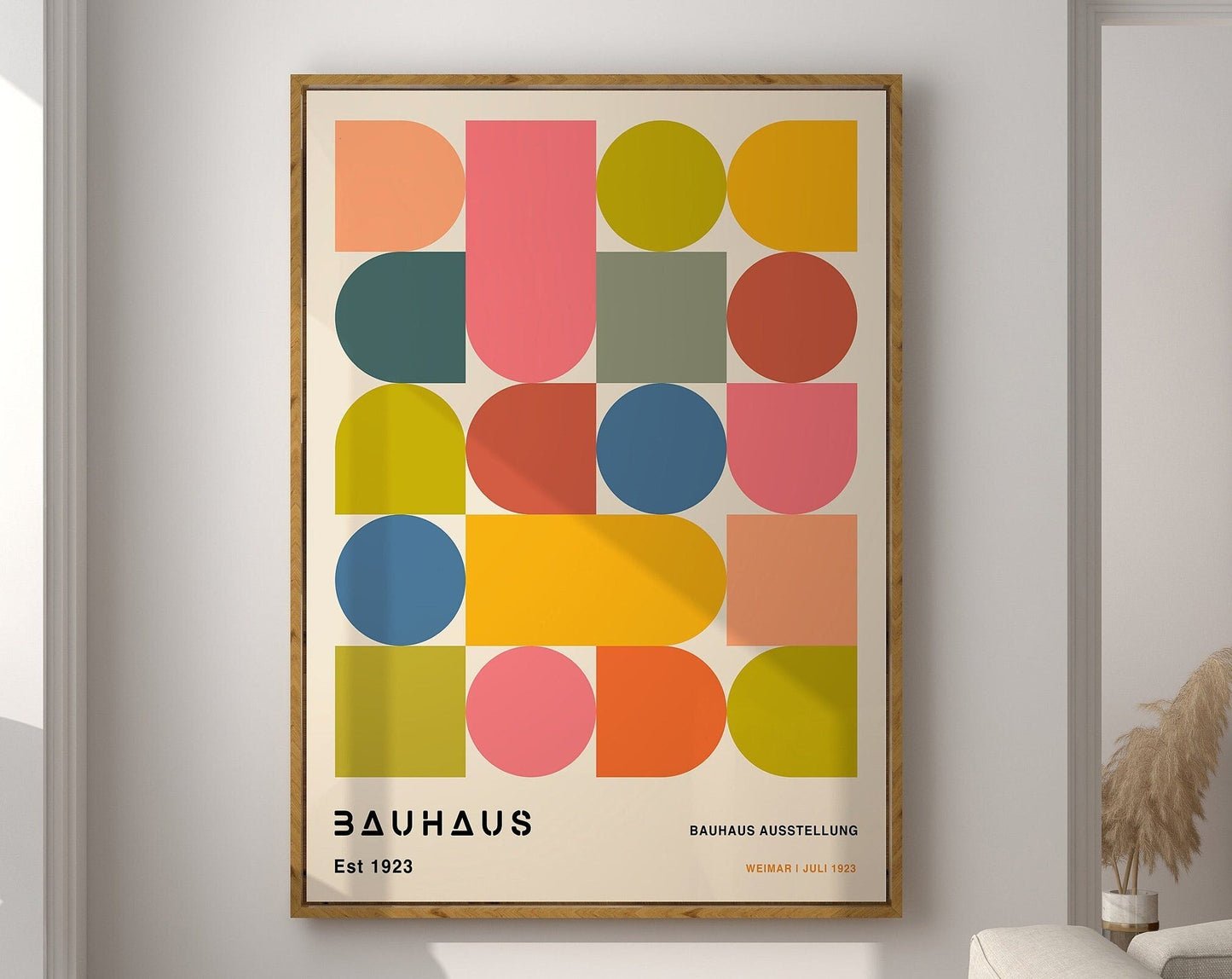 DecorBites™ Geometric Bauhaus Canvas Poster for Modern Home