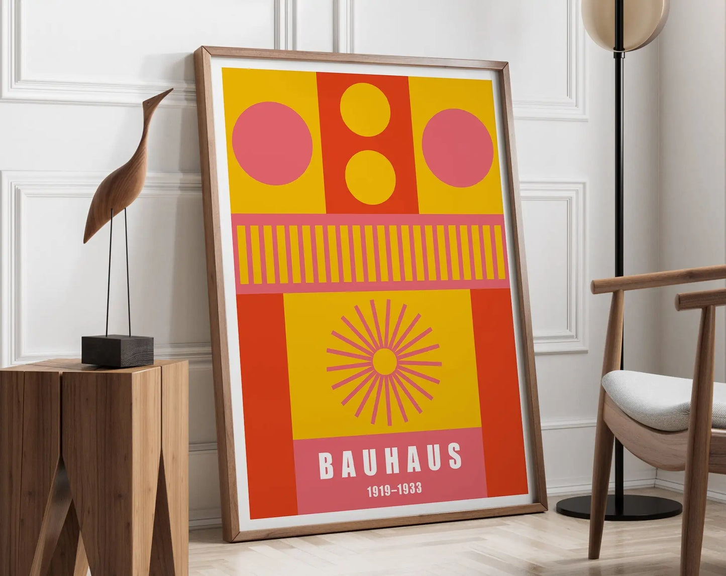 DecorBites™ Geometric Bauhaus Canvas Poster, Modern Retro Wall Art