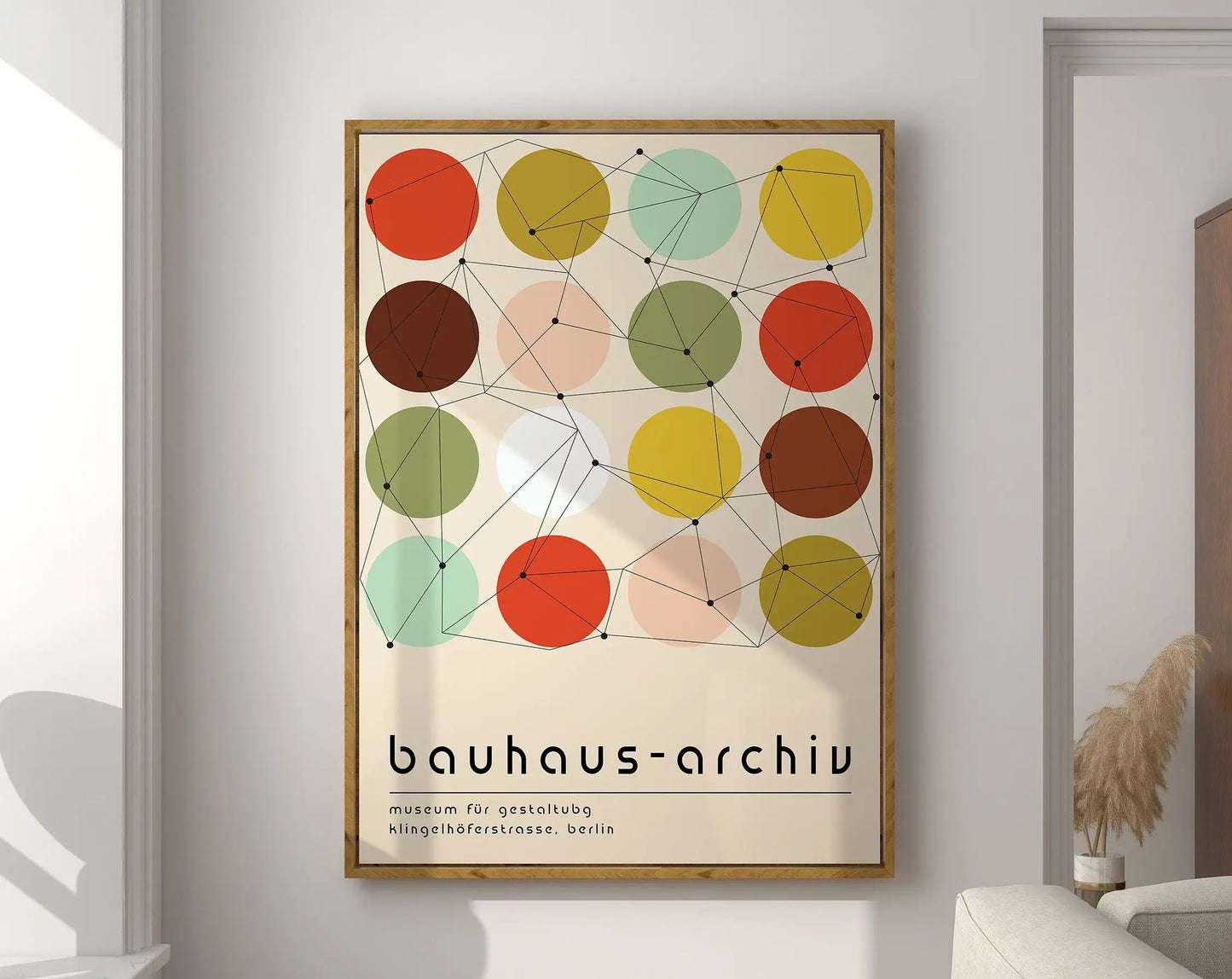DecorBites™ Geometric Bauhaus Canvas Poster, Modern Retro Wall Art