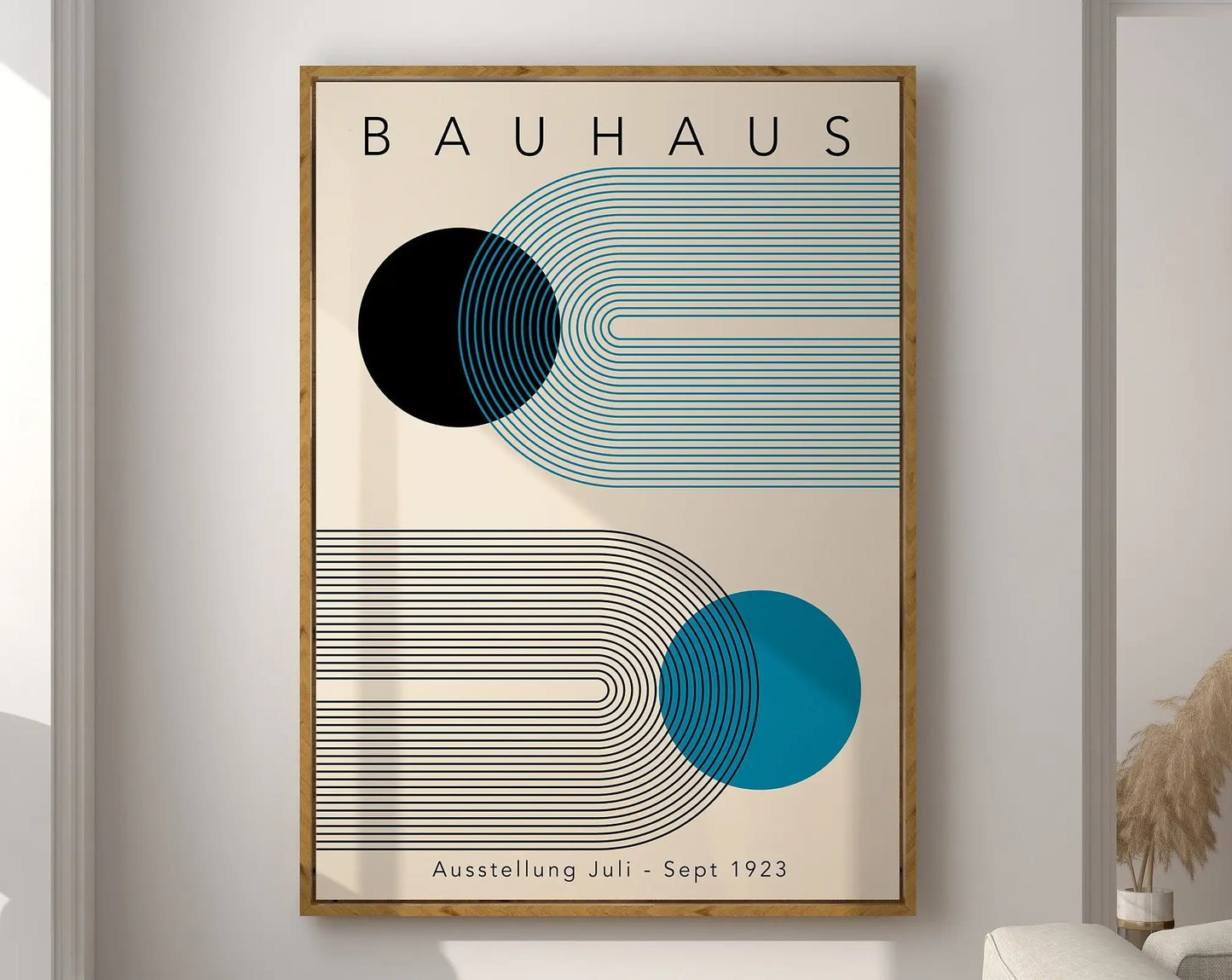 DecorBites™ Geometric Bauhaus Canvas Poster, Modern Retro Wall Art