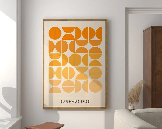 DecorBites™ Geometric Bauhaus Canvas Poster: Retro Home Wall Art