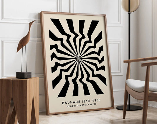 DecorBites™ Geometric Bauhaus Canvas Poster - Retro Mid Century Decor