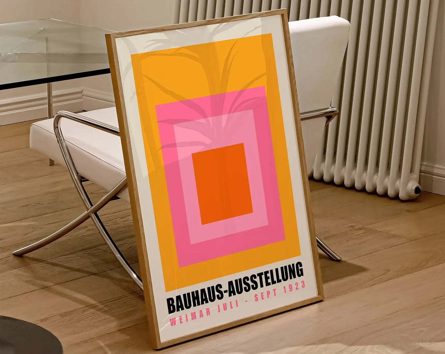 DecorBites™ Geometric Bauhaus Canvas Poster: Retro Mid-Century Decor