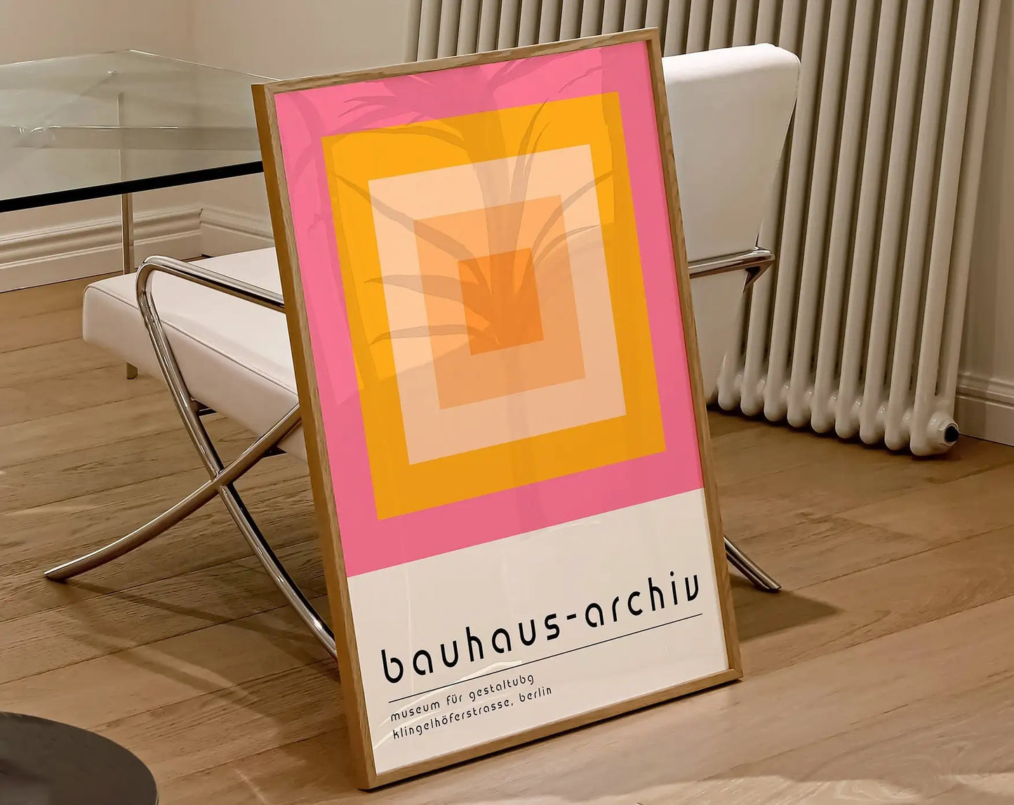 DecorBites™ Geometric Bauhaus Canvas Poster: Retro Mid-Century Decor