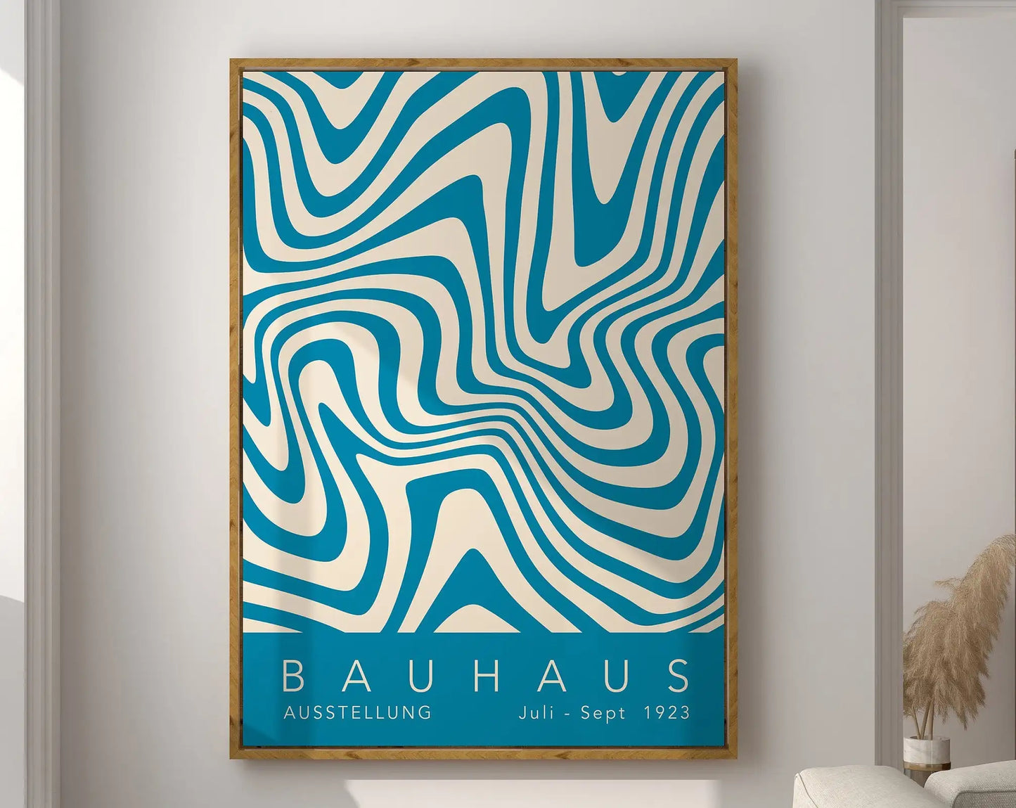 DecorBites™ Geometric Bauhaus Canvas Poster: Retro Mid-Century Decor