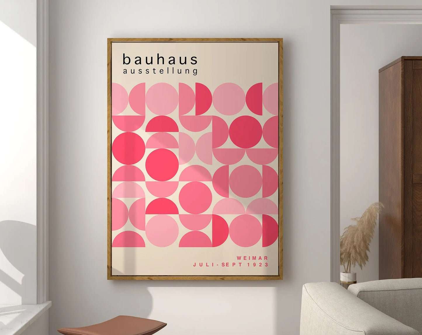 DecorBites™ Geometric Bauhaus Canvas Poster: Retro Mid-Century Decor