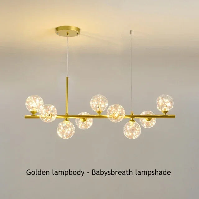 DecorBites™ Glass Ball Chandelier for Dining and Living Rooms