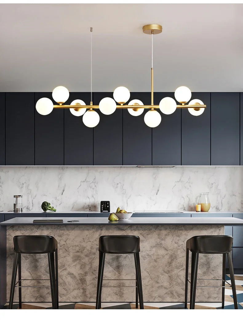 DecorBites™ Glass Ball Chandelier for Dining Room