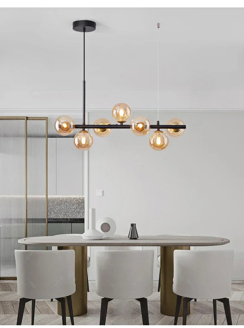 DecorBites™ Glass Ball Chandelier for Modern Home Lighting