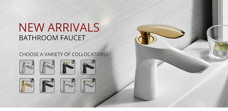 DecorBites™ Gold Brass Basin Faucet for Bathroom Sink