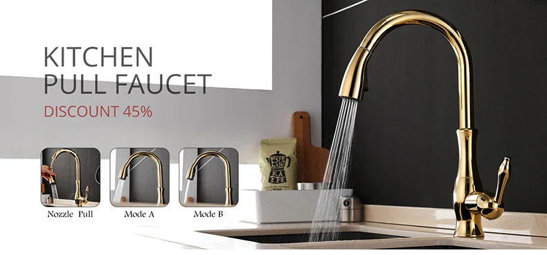 DecorBites™ Gold Brass Basin Faucet for Bathroom Sink