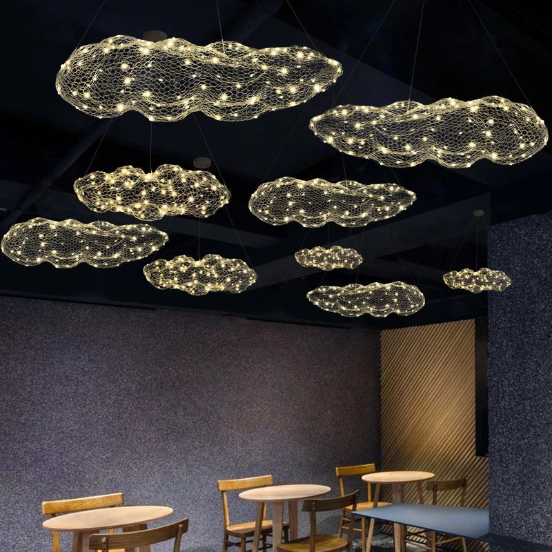 DecorBites™ Gold Cloud Pendant Lights for Home and Restaurant