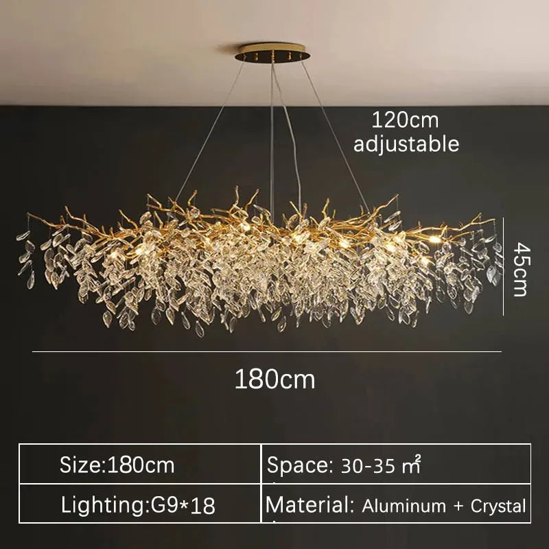 DecorBites™ Gold Crystal LED Chandeliers for Home Lighting