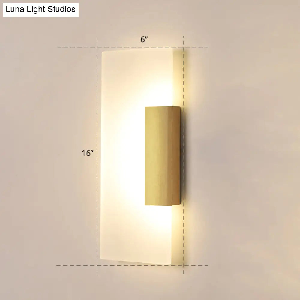 DecorBites™ Gold Minimalist LED Wall Sconce for Hallway - Rectangular Acrylic Design