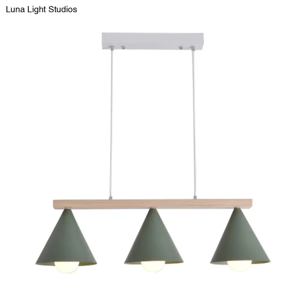 DecorBites™ Green Iron Island Pendant with Nordic Design- 3/5 Head Ceiling Light